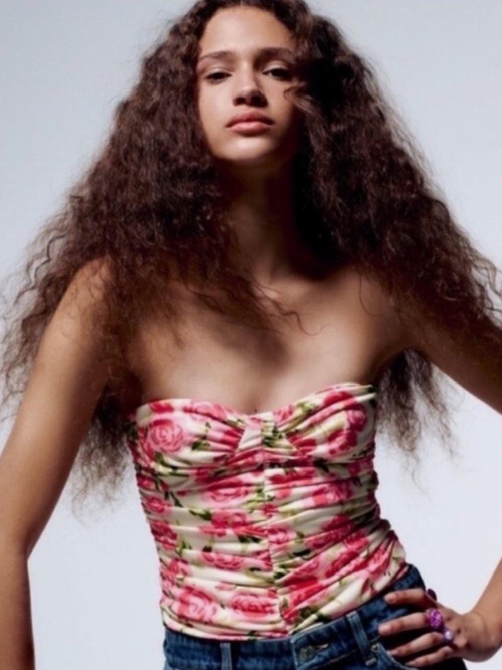 NWT Zara Floral Ruched Draped Body Suit